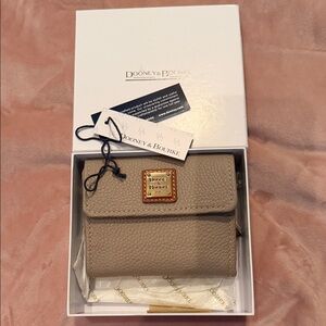 Dooney & Bourke Taupe Leather Wallet NWT in box! Great gift!